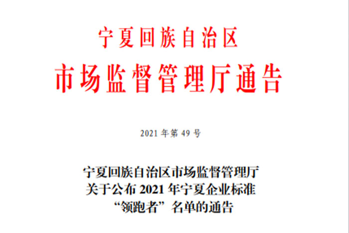 【荣誉】EBET易博《GS系列桁架机器人》企业标准入选2021年宁夏企业标准“领跑者”名单